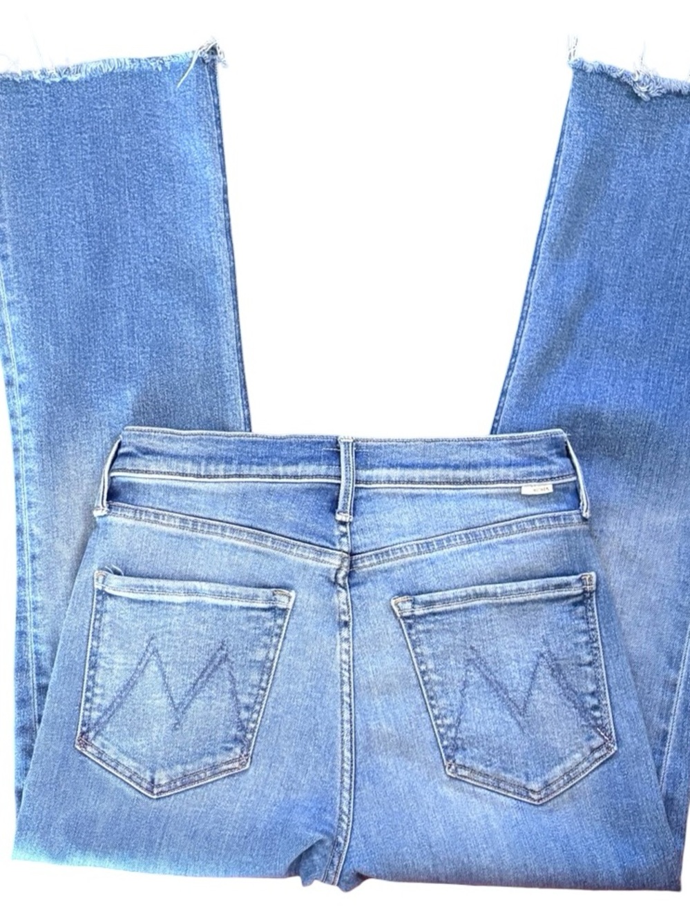 MOTHER The Tripper Ankle Fray Denim Jean in Layover Mid Blue Wash Size 28 - Picture 5 of 11
